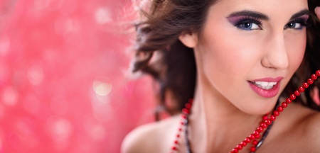 close up of beautiful sensual woman の写真素材