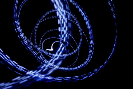 abstract background, blue line on dark backgroundの写真素材