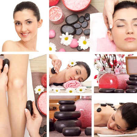 Spa Collage, spa massageの写真素材