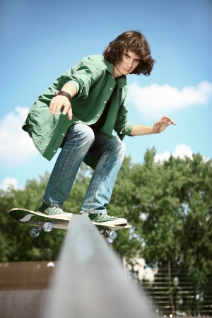 
Skater on skateboard in actionの写真素材