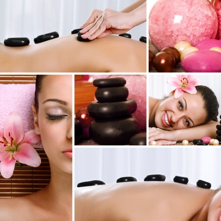 Spa theme photo collage composed of different imagesの写真素材