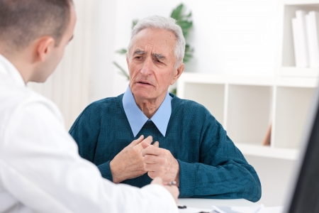 
Senior patent complained doctor about his problem の写真素材