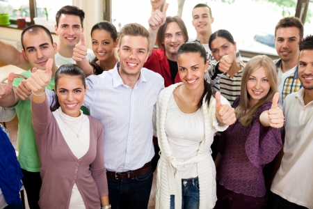 
Casual group of students looking happy and smilingの写真素材