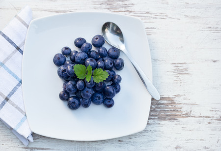 
Blueberries on plate, healthy eatingの写真素材