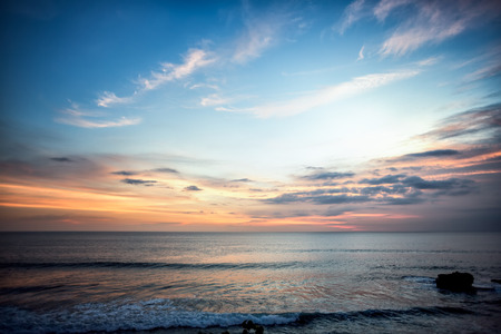 Sea coast during sunset, nature, wildlife, summer.の写真素材