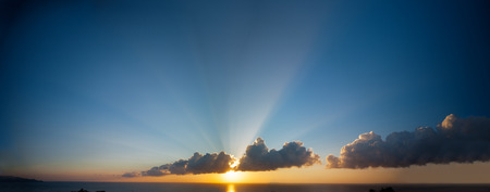 Panoramic view of sunset and ocean