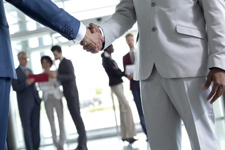 Close up of handshake of partnersの写真素材