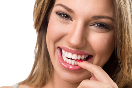 cute smiling girl with perfect white smile