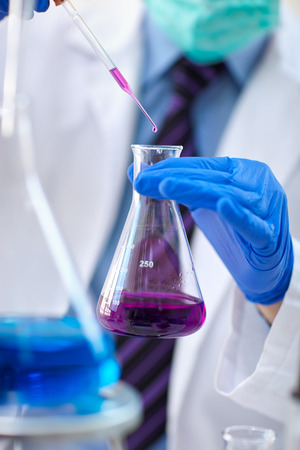 Science tools for test and analysis with laboratory and biology conceptの写真素材