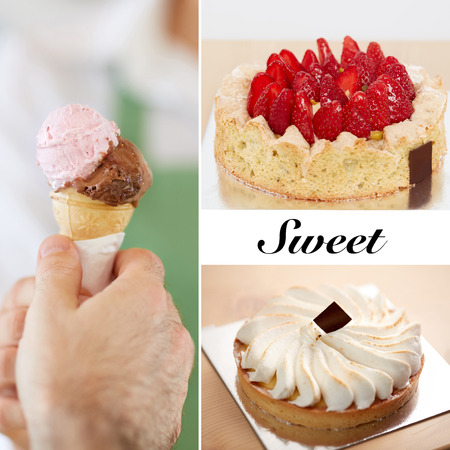 Sweats in confectionary storeの写真素材