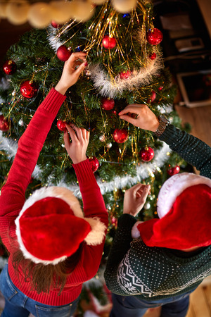 Decorate Christmas tree for Christmas time, conceptの写真素材