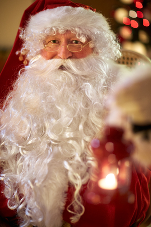 Portrait of happy Santa Claus on xmas- Christmas timeの写真素材
