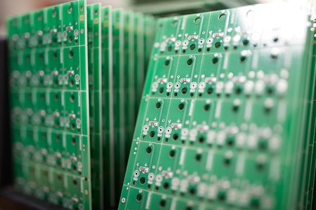A lot of circuit boards in server