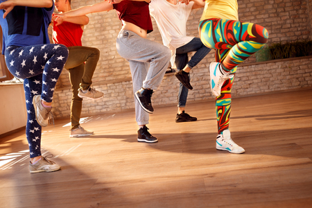 Dancers legs in dancing room, conceptの写真素材