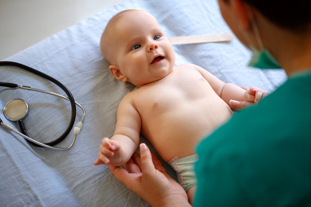 Sweet baby on pediatric checkup