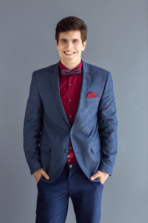 Handsome male model posingの写真素材