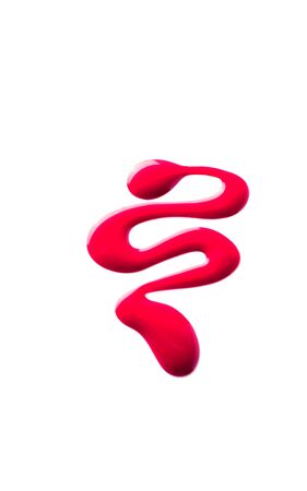 nail polish red makeup beauty cosmetic isolatedの写真素材