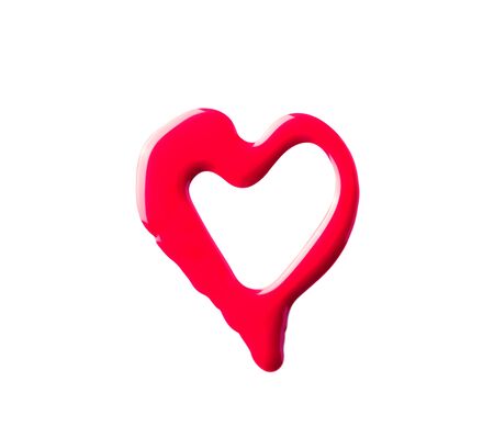 nail polish red heart makeup beauty cosmetic isolatedの写真素材