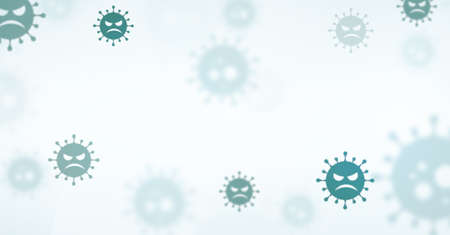 green background of virus disease with copy space as banner. Corona, covid-19, global pandemic conceptの写真素材