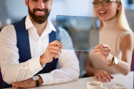 Business concept, partners in the office, concept of young businesspeopleの写真素材