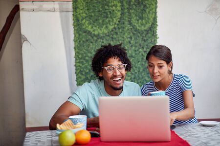 Students study together in relaxed atmosphereの写真素材