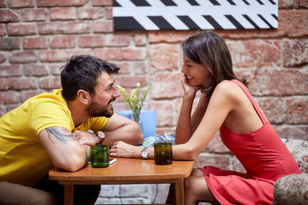 A young couple in love enjoying  lovely moments
