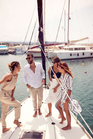 A group of handsome models is having funの写真素材