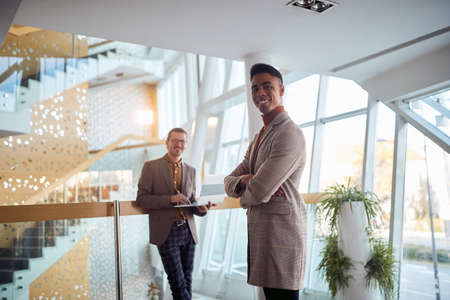 portrait of young afro-american manager.の写真素材