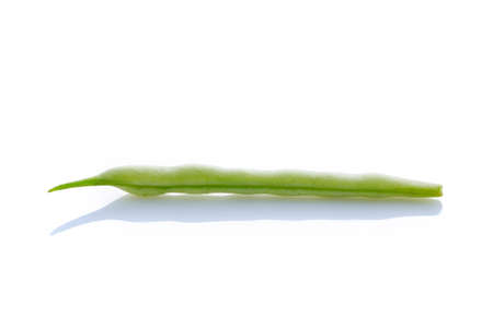 fresh green beans isolated on white background