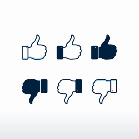 Set of Thumbs up and thumbs down. Vector, Like and Dislike Icon vectorのイラスト素材