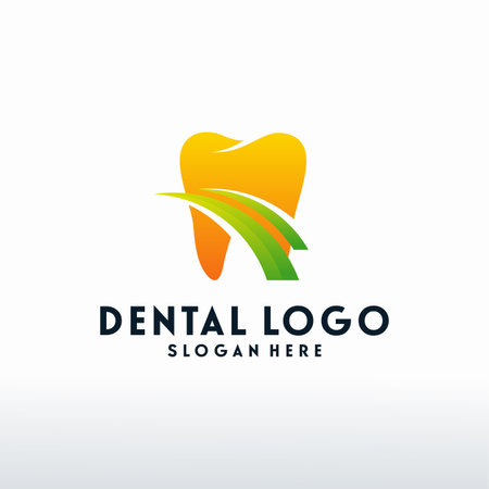 Modern Dental Logo designs concept vector, Dental care logo with swoosh symbolのイラスト素材