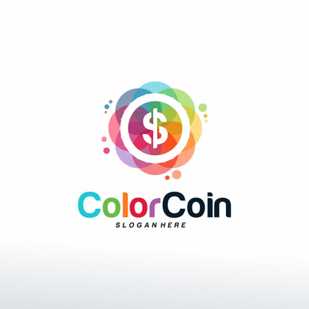 Colorful Finance logo vector, Dollar coin logo designs template, design concept, logo, logotype element for templateのイラスト素材