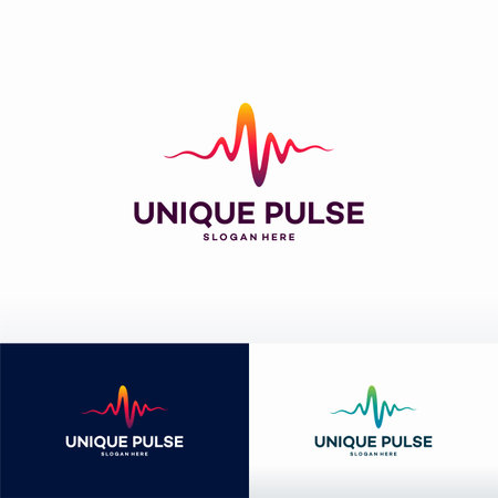 Pulse Logo template designs vector illustration, Healthcare logo designsのイラスト素材