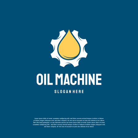 Oil Industry logo designs concept vector, Oil Gear Machine logo template symbolのイラスト素材