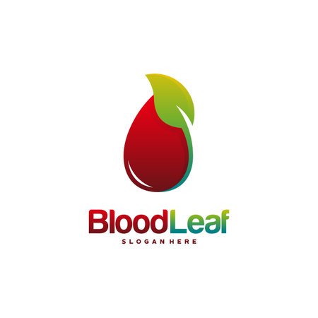 Blood Leaf Logo designs concept vector, Donor logo designs template, design concept, logo, logotype element for templateのイラスト素材