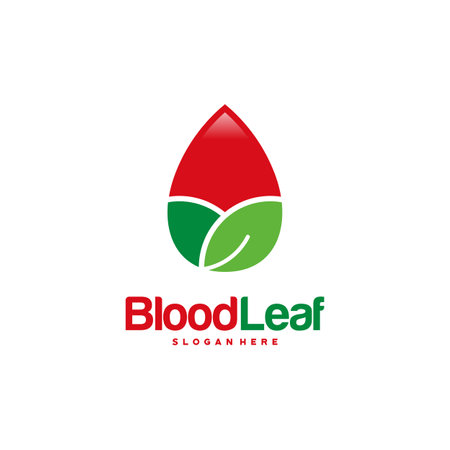 Blood Leaf Logo designs concept vector, Donor logo designs template, design concept, logo, logotype element for templateのイラスト素材