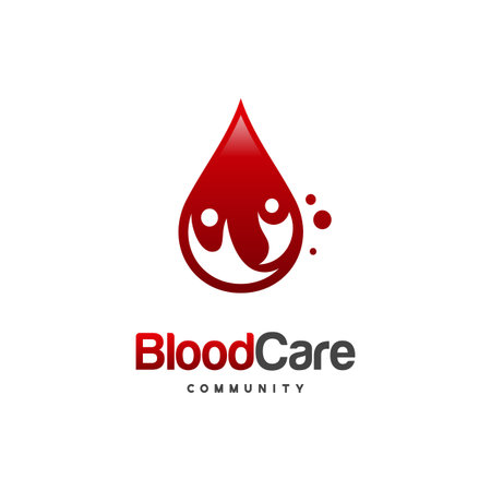 Blood Care Community logo designs concept vector, Blood People logo template vector iconのイラスト素材