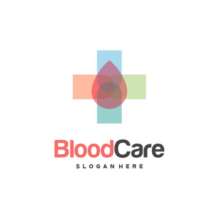 Blood Care logo designs Concept vector, Blood and Plus logo Healthcare symbol icon vectorのイラスト素材