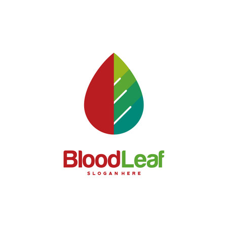 Blood Leaf Logo designs concept vector, Donor logo designs template, design concept, logo, logotype element for templateのイラスト素材