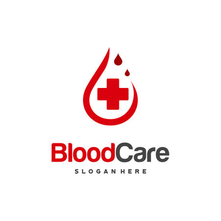 Blood Care logo designs Concept vector, Blood and Plus logo Healthcare symbol icon vectorのイラスト素材