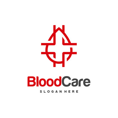 Blood Care logo designs Concept vector, Blood and Plus logo Healthcare symbol icon vectorのイラスト素材