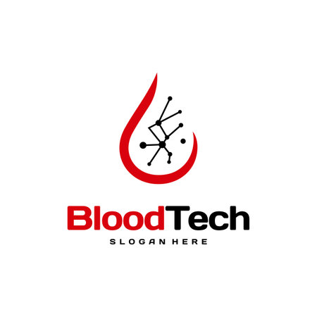 Pix Blood Technology logo designs concept vector, Blood Healthcare logo designs template, Blood Donorのイラスト素材