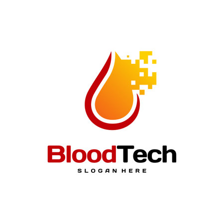 Pix Blood Technology logo designs concept vector, Blood Healthcare logo designs template, Blood Donorのイラスト素材