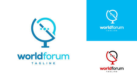 World Forum logo designs concept vector, World Talk logo symbol designs, Discuss symbolのイラスト素材