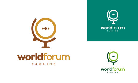 World Forum logo designs concept vector, World Talk logo symbol designs, Discuss symbolのイラスト素材