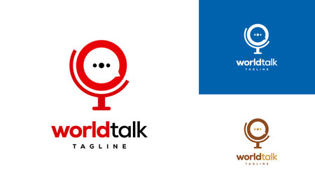 World Forum logo designs concept vector, World Talk logo symbol designs, Discuss symbolのイラスト素材