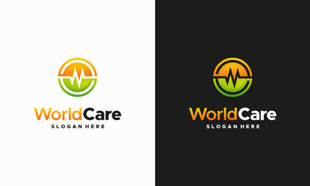 Global Care logo designs vector, World Charity logo templateのイラスト素材