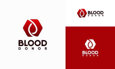 Blood Donor Logo designs template, Blood Donation Logo template icon vectorのイラスト素材