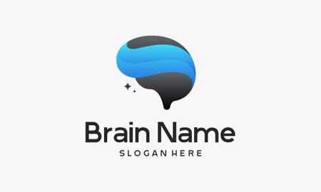 3D Brain Logo template designs, Education logo vector illustrationのイラスト素材