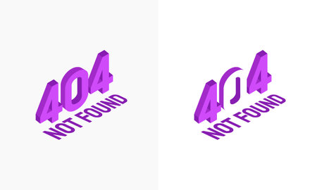 Simple 404 Page Not Found Error Background Illustration,